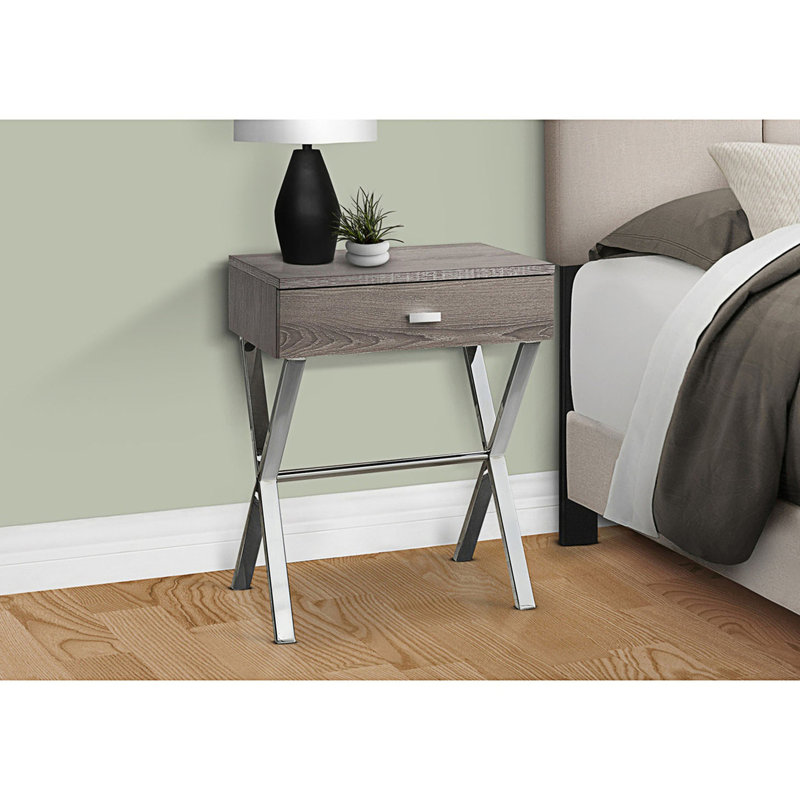Table d'appoint, table de chevet moderne avec tiroir de rangement, petite table de chevet, Taupe