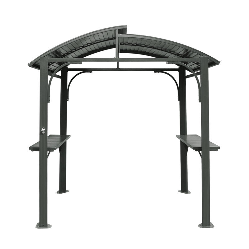 8 Ft. W Galvanized Metal Gazebo Domi Louvered Roof 