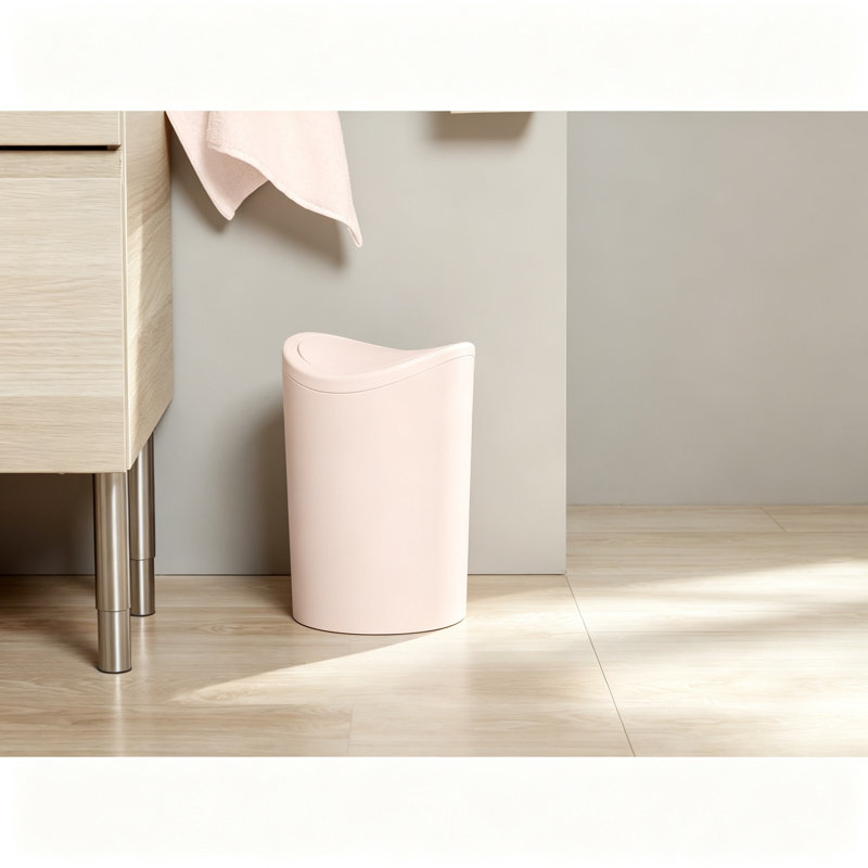 Polypropylene Waste Bin, Light Pink