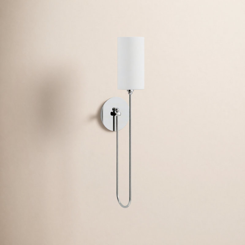 Applique murale à bras 1 lumière Clarissa, Nickel poli