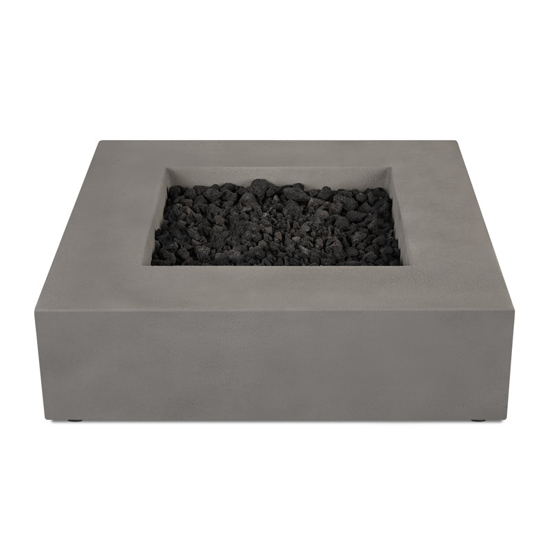 Estes Concrete Propane Fire Pit Table by Jensen Co., Flint, 11.75" H x 40" W x 40" D, Propane