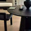 Table de salle à manger ronde en bois massif noir-2145868280