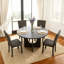 Ensemble de salle à manger 5 pièces, table ronde avec 4 chaises d'appoint pour la salle à manger-258837968