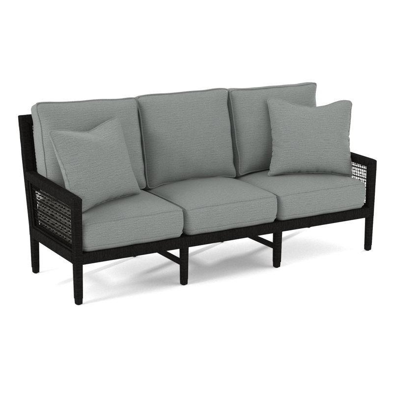 Pine Isle 76" Square Arm Sofa with Reversible Cushions, Glacier Blue Textured; 0805-54, Stone Hearth