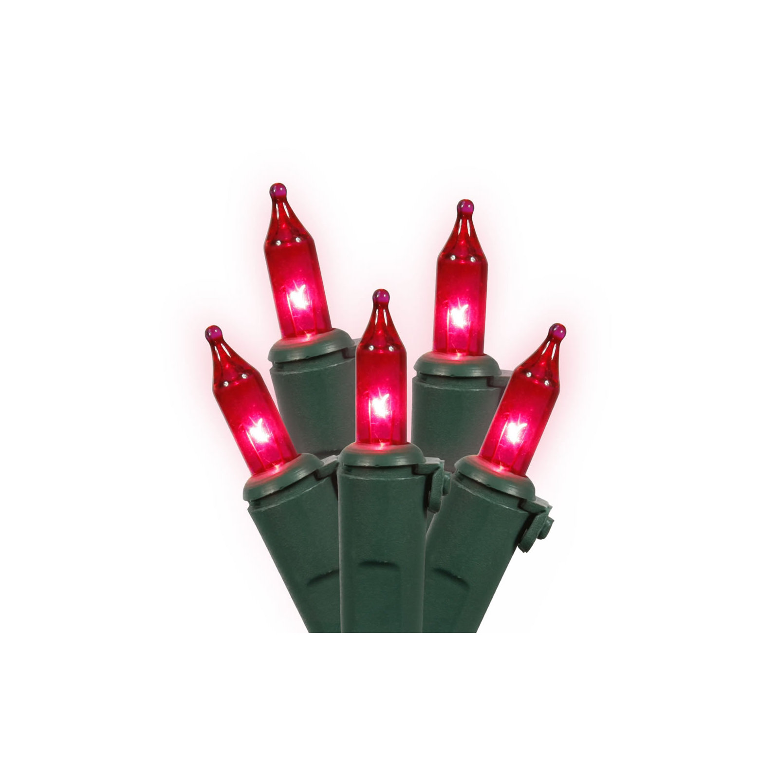 Mini Christmas Lights -  Wire Set, Pink/Green, 23' L