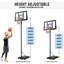 Adjustable Height 110cm W Portable Full-Size Basketball Hoop