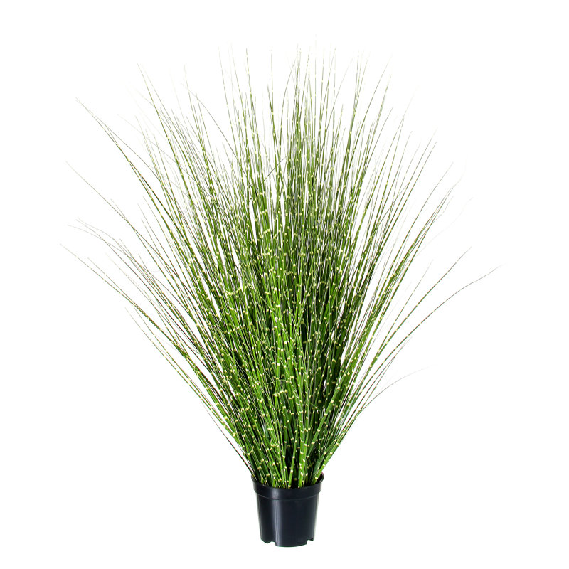 Herbe zébrée artificielle en pot de démarrage, H 30 po x l 14 po x P 14 po