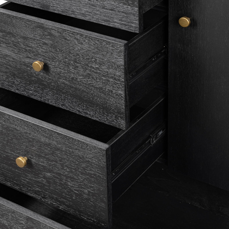 Sullivan Chest-Saddle Tan, Brushed Black Acacia Solid