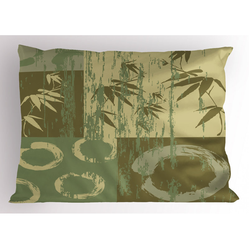 Brown/Green Polyester Microfiber Piece Sham, Twin