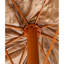 Parasol de plage tropical 8 pi avec cadre, rétractable manuellement pour l'année - Patio extérieur brun demi-cercle en acier robuste