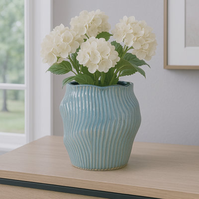 Vase sculptural en céramique sculpté pour table
