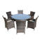 Valladolid 6 - Person Patio Dining Set with Round Table , Cushions Included-2142610702-2142610701