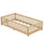 Lit simple au sol avec garde-corps et porte pour enfants, naturel (ancien SKU: W158090686)