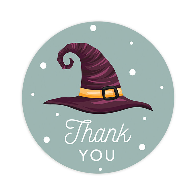 «Thank You Witch Hat», autocollants d'Halloween heureux