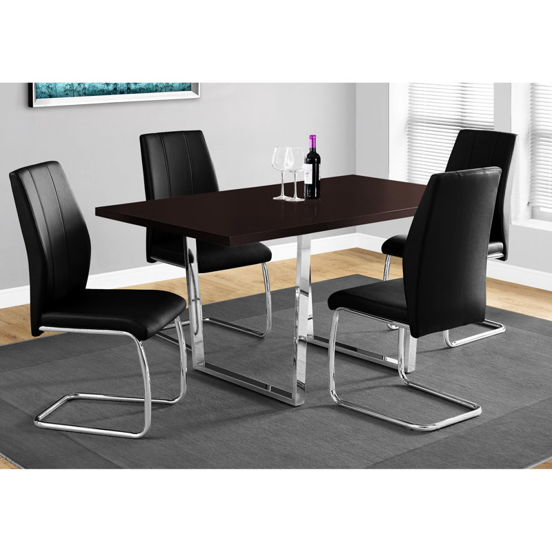 Table rectangulaire de 60 po pour la salle à manger - Stratifié brun avec pieds en métal, plateau de cuisine attrayant, moderne et accrocheur