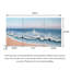 Triptyque sur toile texturé 3D en relief représentant une plage au bord de la mer