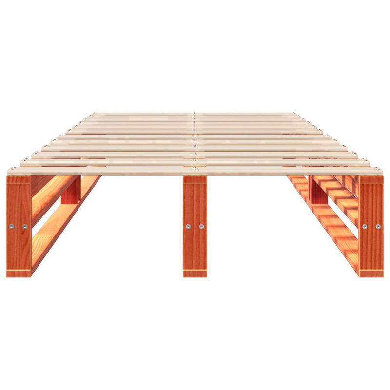 Conrada Solid Wood Bed, Wax Brown, European Single (90 x 200cm)