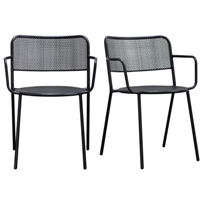Wimberley Outdoor Armchair In Black - Set Of 2