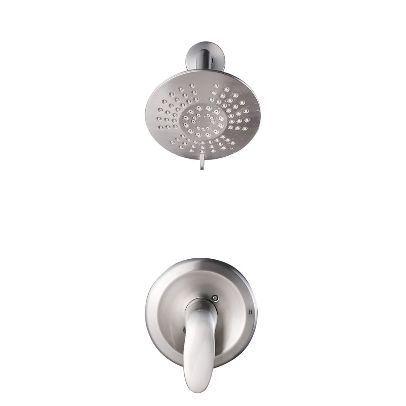 Single Handle 5-Spray Patterns Shower Faucet With High Pressure Shower Head, Brushed Nickel