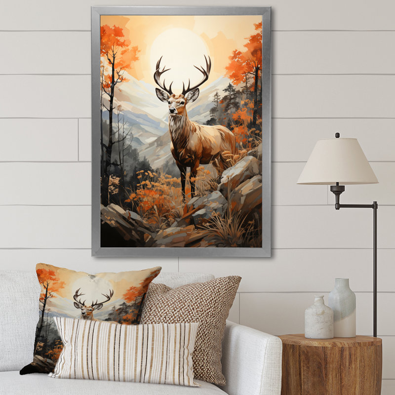 Mirach Deers Broan, paysage, H 20 po x l 12 po x P 1 po, Cadre photo argenté
