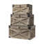 Ensemble de 3 boîtes en bois massif Cormac