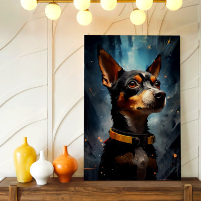 Reproduction de portrait de chien noir brun clair moderne, affiche sur toile pour chambre