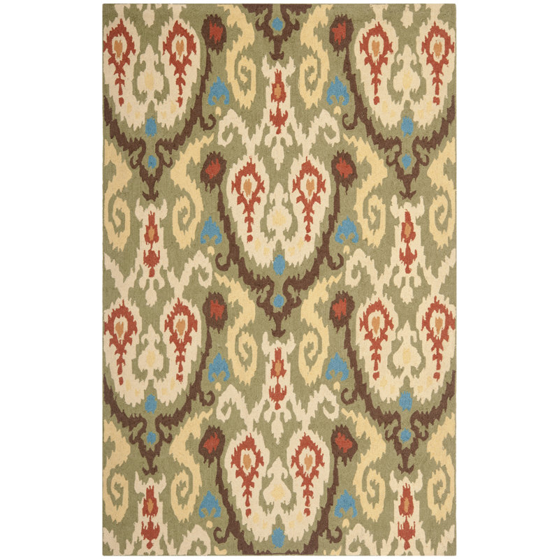 Chelsea Hand Hooked Wool Pile Oriental Rug, Rectangle 6' x 9'