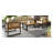 Large Size 4-Piece Outdoor Furniture Sofa For 5 Person Conversation Set, Garden Sofa Set With Removable Cushion, Brown Metal And Wood Frame, Acacia Wood Tabletop, Brown-655337193