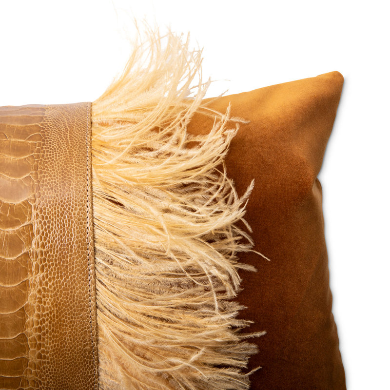 Ostrich Trim / Velvet - Spiced Pumpkin