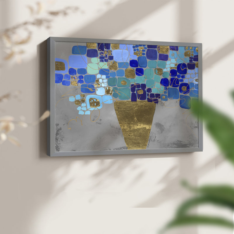 «Blue Love» - reproduction encadrée - réversible, Gris, H 16 po x l 20 po