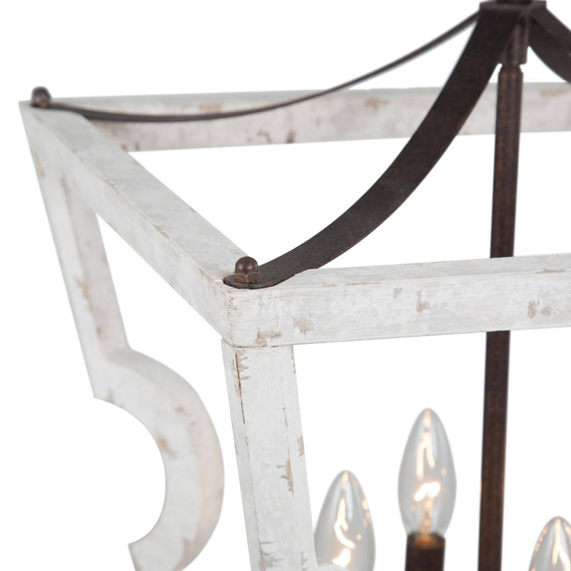 Lustre en bois de ferme moderne à 4 lumières Oder