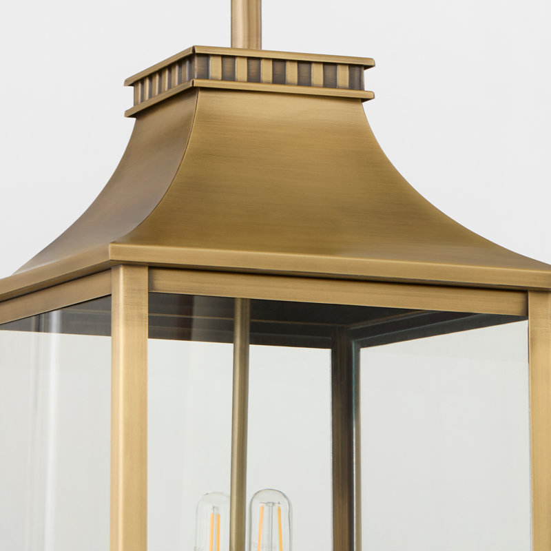 Salem 4 - Light Solid Brass Dimmable Lantern Square / Rectangle Chandelier