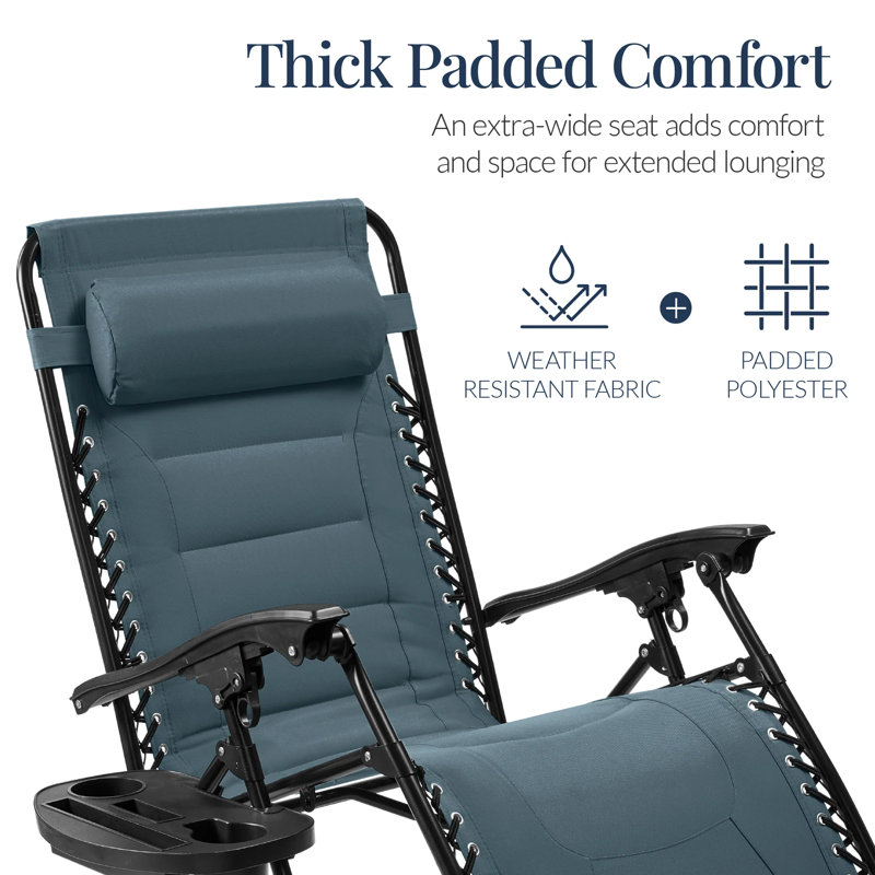 Oversized Padded Zero Gravity Chair, Slate Blue