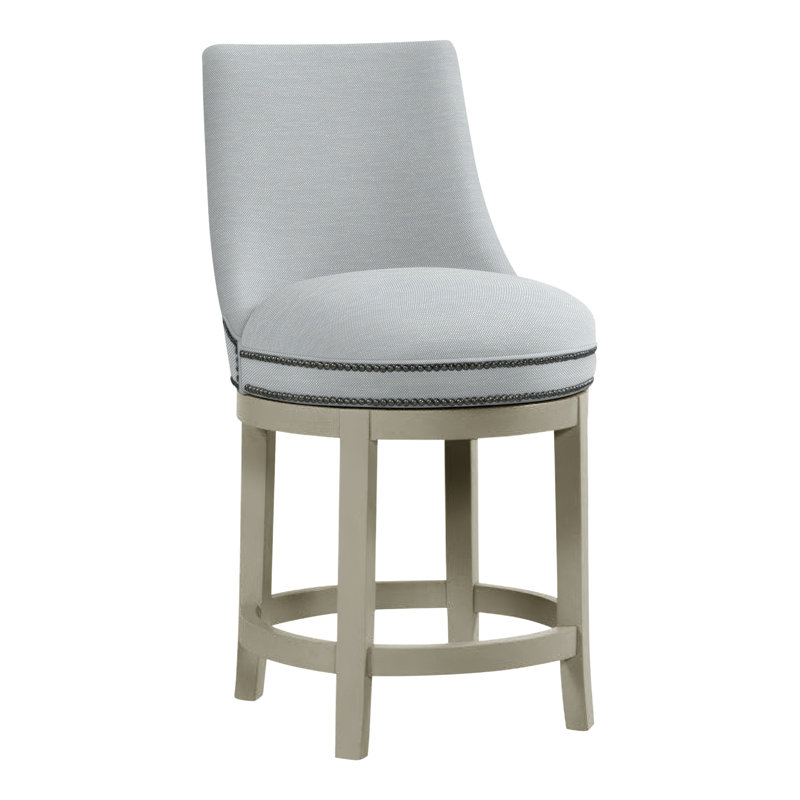 Tabouret de comptoir 26 po Vesper, Amande chamois, Perigold Tres Chic bleu glacier