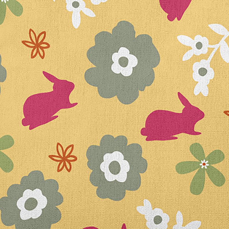Floral Reversible Throw Pillow, Yellow/Pink