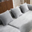 Canapé modulaire en L à compression complète avec méridienne incurvée, canapé modulaire gris en chenille, haute densité pour le salon en appartement-129424673-129424675