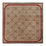 Art Deco One-of-a-Kind 7'8X7'8 Hand Knotted Area Rug