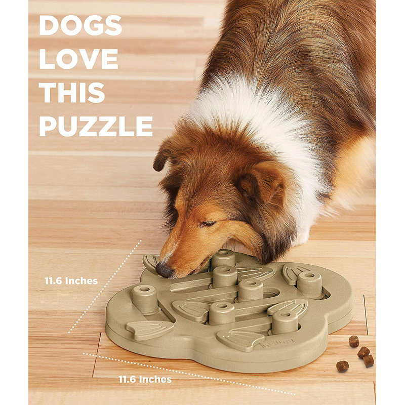 Tan Composite Interactive Dog Treat Puzzle Dispenser