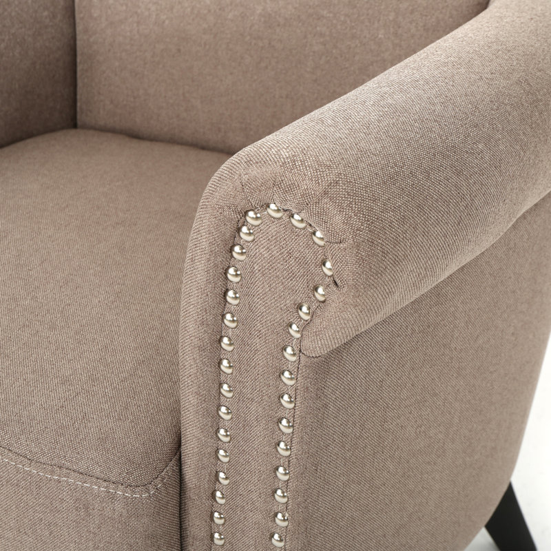 Chaises d'appoint compactes, chaise cloutée moderne en tissu de 31 pouces pour la maison