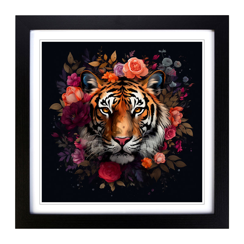 Tiger - Framed Print, Black