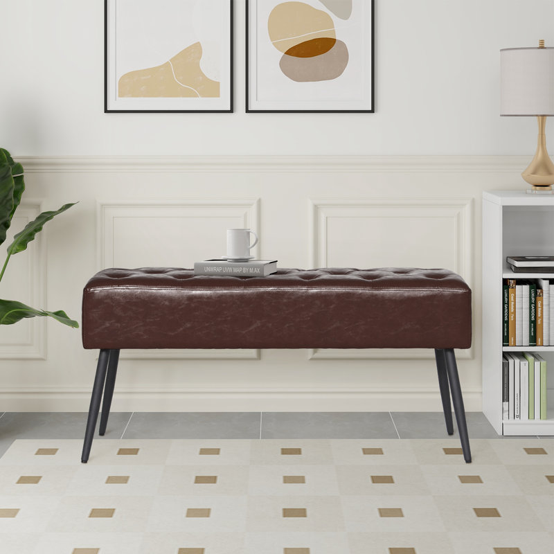 Dorly 38" Upholstered Bedroom Bench, Taupe