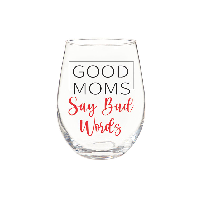 Good Moms 17oz. Stemless Wine Glass & Gift Box