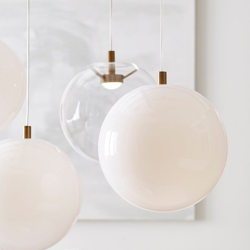 Palona 1 - Light LED Pendant, Aged Brass, Clear, Yes