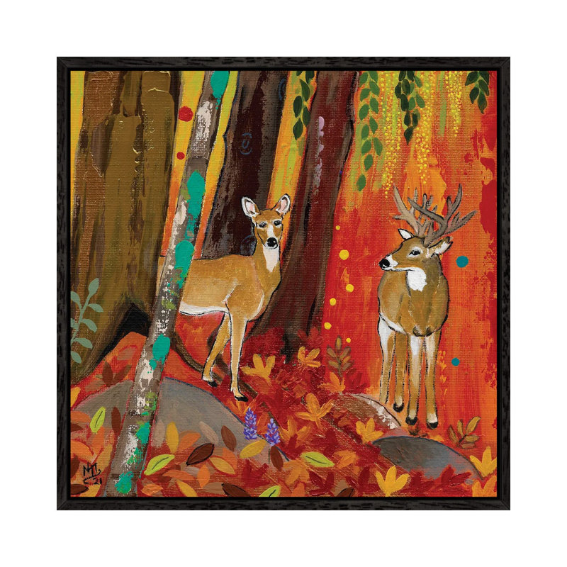 Soul Mates by Magali Modoux - Gallery-Wrapped Canvas Giclée on Canvas, 45.72 cm H x 45.72 cm W, Black Floater Framed