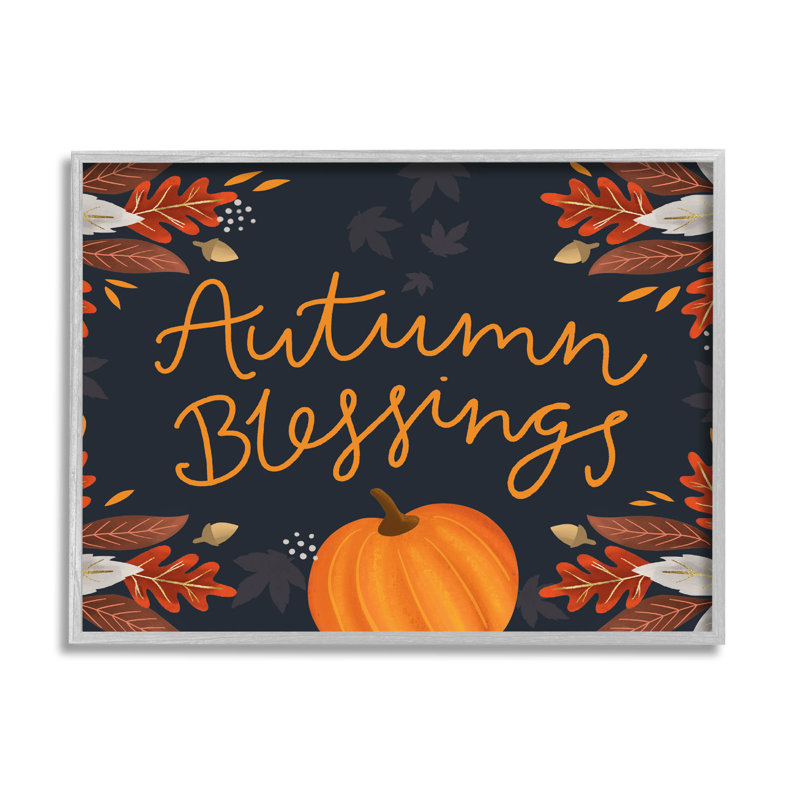 Autumn Blessings Fall Leaves at-230, H 16 po x l 20 po x P 1,5 po, Estampe numérique Farmhouse