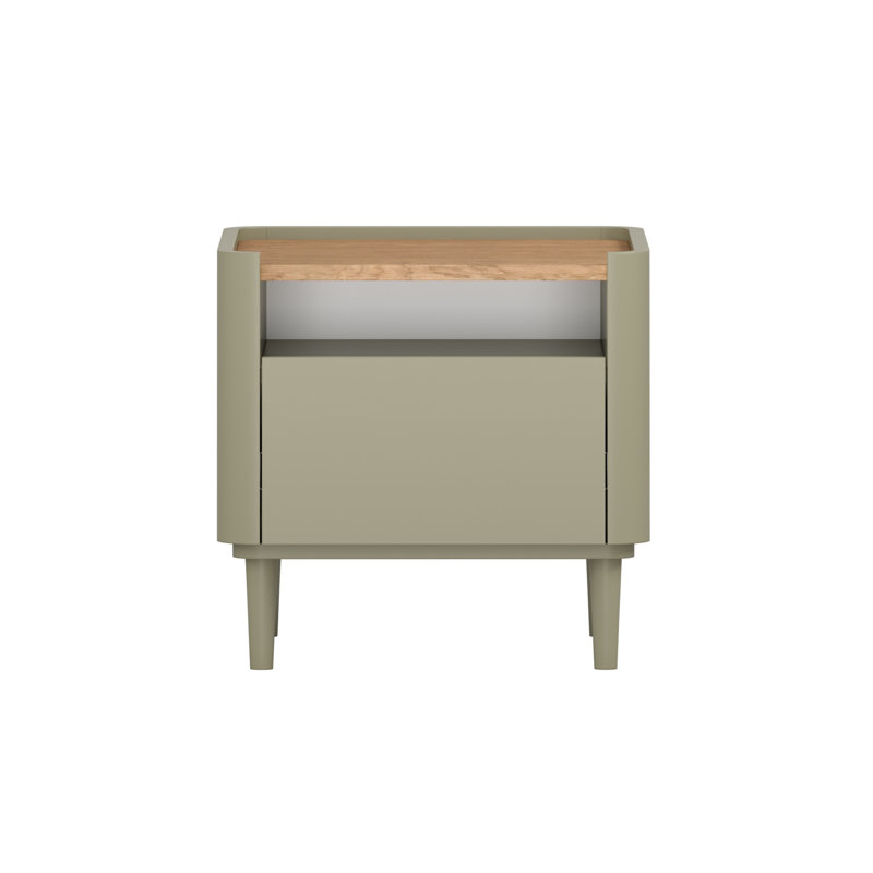 Blackett 50cm W Manufactured Wood Bedside Table, Green