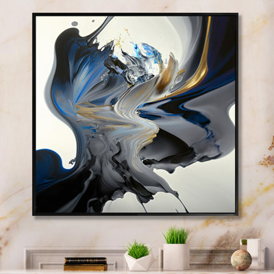 Bright Blue Smooth Abstract I - Abstract Spirals, art mural