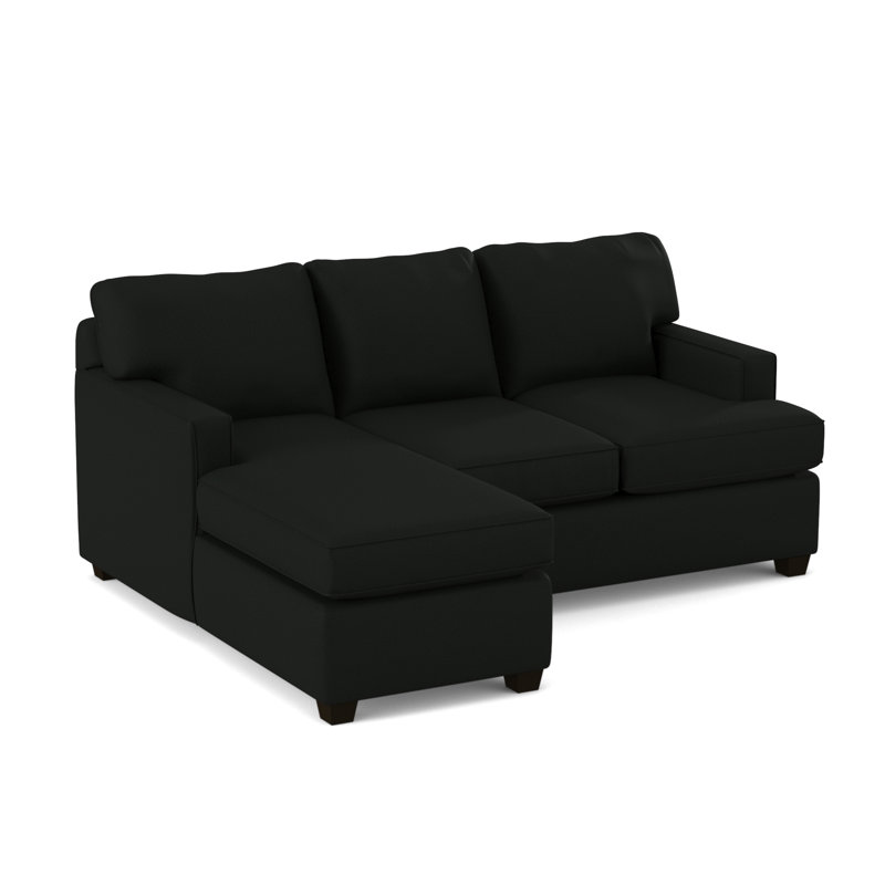 80.5" Wide Reversible Modular Sofa & Chaise with Ottoman, Innerspring, Dorset Black