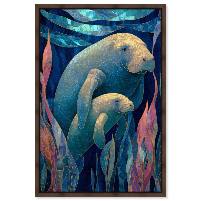 «Cerulean Sea Nurture», reproduction d'art sur toile encadrée par Art Remedy, cadre en noyer, 20 x 30, Walnut Frame