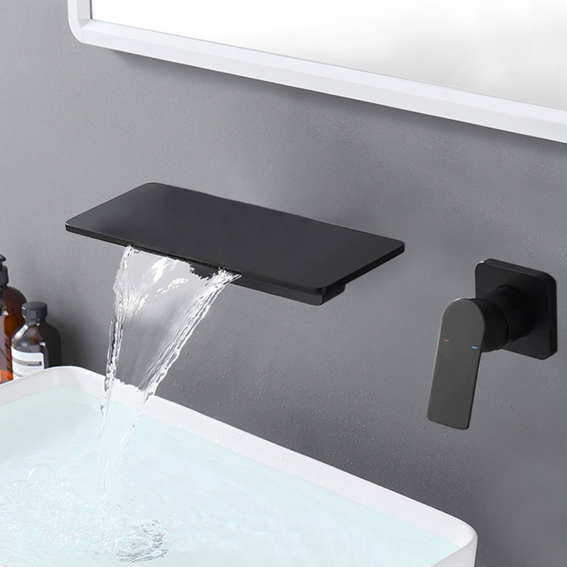 Concealed waterfall faucet